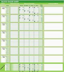 Blood Sugar Diary Excel Template Glucose Levels Tracker