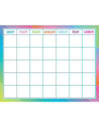 Colorful Vibes Calendar Chart