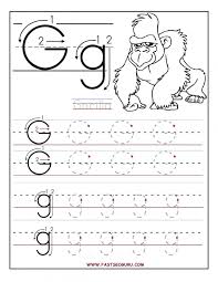 letter g alphabet tracing worksheets