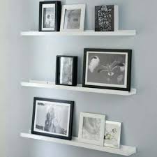 3pc White Wooden Photo Wall Shelves 91