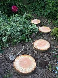 Wooden Garden Stepping Stones Rustic