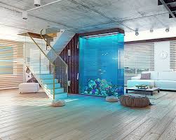 The Loft Interior With Aquarium Stock Photo - Download Image Now - Fish Tank,  Aquarium, Wall - Building Feature - iStock gambar png