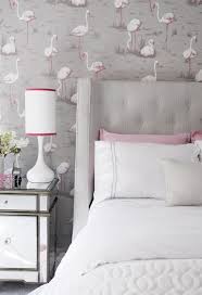 pink and gray teen girl bedroom with