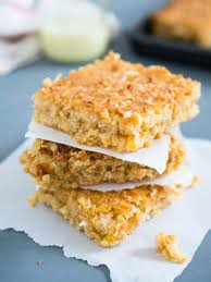 tropical coconut squares plated cravings