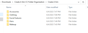 sims 4 cas cc organization folder