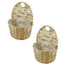 Wall Pocket Baskets 2pk Natural Willow