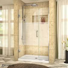Your first step is to measure the opening of your shower to determine what size door will be the best fit. Unidoor Plus Frameless Frosted Band Glass Hinged Shower Door