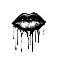 premium ai image dripping lips black