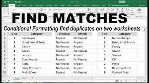 match data in excel from 2 worksheets