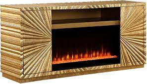 Best Master Furniture Lacy Freestanding Infrared Electric Fireplace Tv Stand In Gold