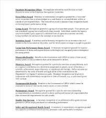 Employee Recognition Awards Template 9 Free Word Pdf