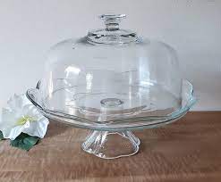 Vintage Cake Plate With Glass Dome