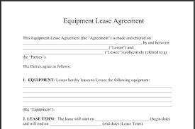 Creating Forms In Excel Beautiful Equipment Lease Agreement Template