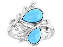 blue sleeping beauty turquoise rhodium over byp ring