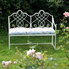 Ornate Swirl Cream Garden Bench