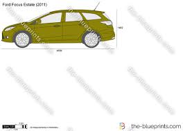ford focus estate vector drawing