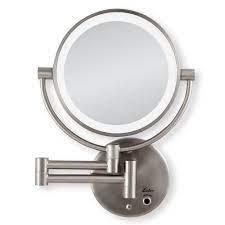 cordless led lighted wall mount mirror