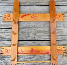 Vintage Wooden Coat Rack Cowboy