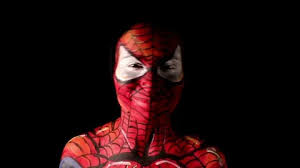 spiderman super hero makeup smiling