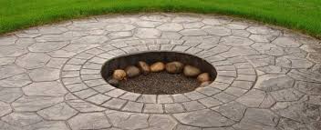 Fire Pit Area With Stamped Concrete