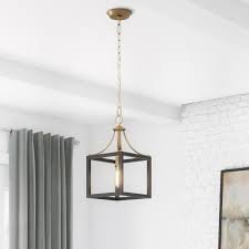 Home Decorators Collection Boswell Quarter 1 Light Vintage Brass Mini Pendant With Painted Black Distressed Wood Accents 7947hdcvbdi The Home Depot