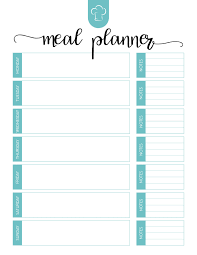 Meal Plan Template Word Picture Printable Weekly Planner Pdf