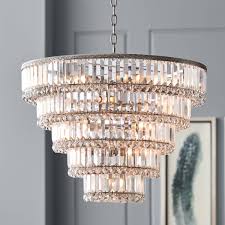 Brushed Nickel Dining Living Room Chandeliers Lamps Plus