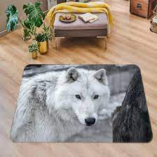 native wolf rectangle area rug celtic