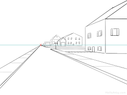 one point perspective drawing step by