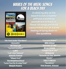 waves of the week songs for a beach