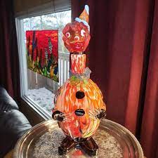 Murano Glass Clown Decanter In Vibrant
