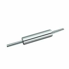 silver stainless steel rolling pin