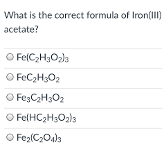 what is the correct formula of iron ii