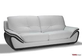 contemporary white leather sofa large