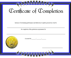Certificate Of Completion Template Free Word Illustrator Format