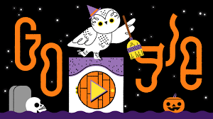 Google doodle cat wizard game. Halloween 2016
