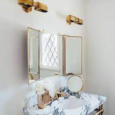 Brass Trifold Mirror Design Ideas