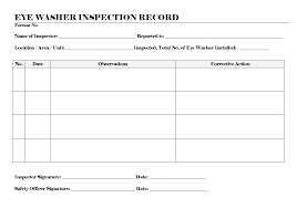 eye washer inspection record