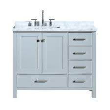 Shop bathroom vanities and a variety of bathroom products online at lowes.com. Ariel Cambridge 43 Inch Left Offset Single Rectangle Sink Vanity In Grey The Home Depot Canada