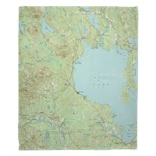 Me Sebago Lake Me 1942 Topo Map Blanket