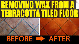 removing wax from a terracotta tiled