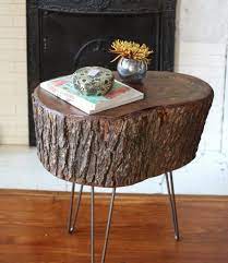 Coffee Table Made From Cut Wood Or Hemp