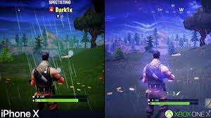 comparing fortnite on the xbox one x