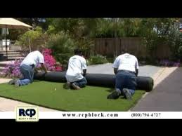 Preparing your base for artificial grass. How To Install Artificial Grass Rcp Block Brick Youtube