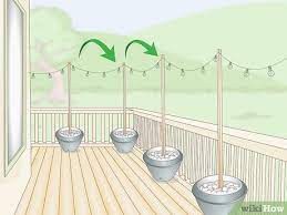 hang outdoor string lights on a deck