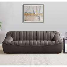 hydeline usa snug 92 in slope arm top grain leather modern straight 3 seater sofa in chocolate brown