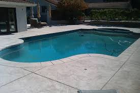 stamped concrete textured pool deck