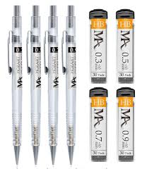 Essential Mechanical Pencil Set 4 Sizes With Hb Lead