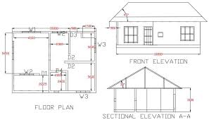 Single Y House Plan With Section