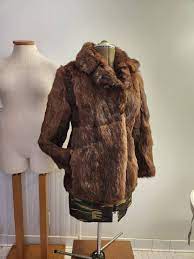 Vintage Brown Rabbit Fur Coat Size